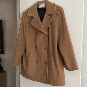 Women’s camel wool pea coat